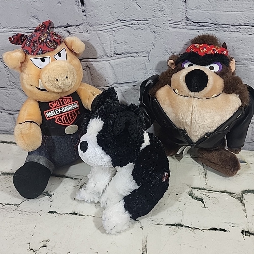 Biker Plush Lot Harley-Davidson‎ Looney Tunes Taz Motorcycle Gang Stuffed Toys